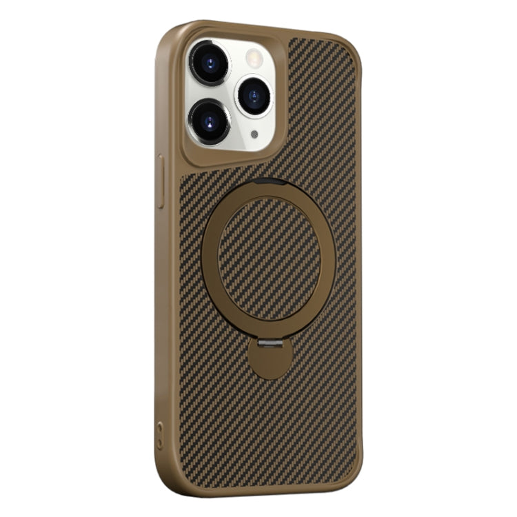 Carbon Fiber Texture 360 MagSafe Holder Phone Case, For iPhone 11, For iPhone 11 Pro