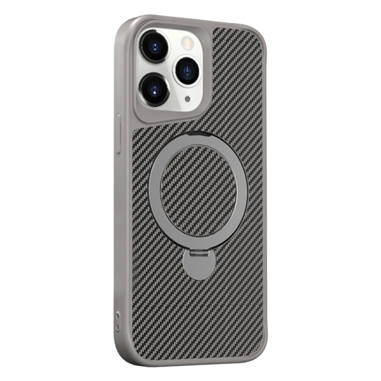 Carbon Fiber Texture 360 MagSafe Holder Phone Case, For iPhone 11, For iPhone 11 Pro