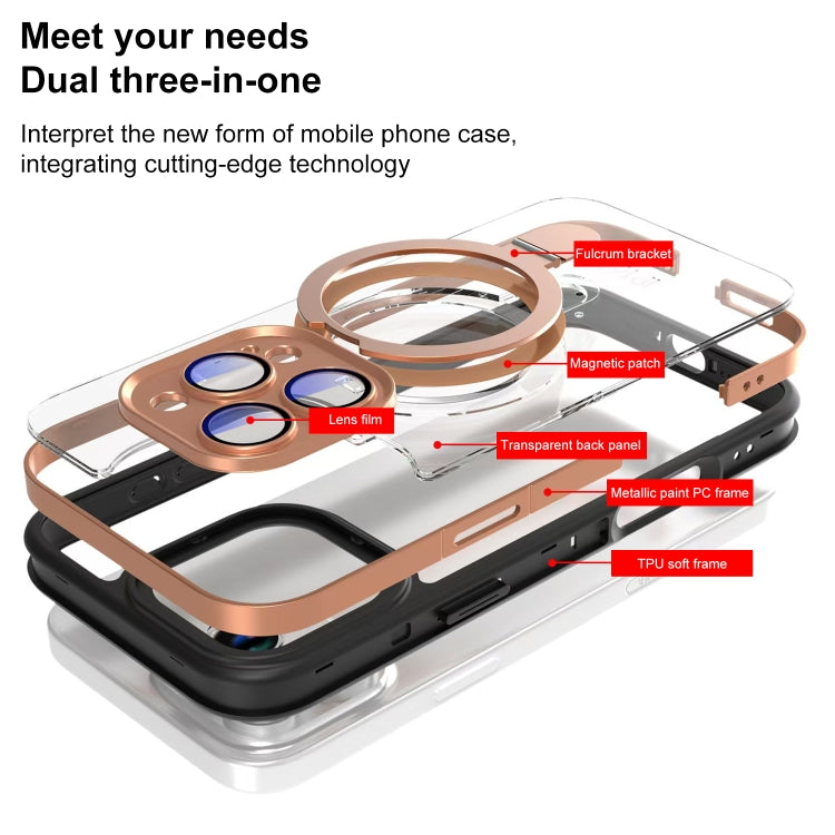 Full Coverage Lens Film MagSafe Holder Transparent Phone Case, For iPhone 15, For iPhone 14, For iPhone 14 Pro, For iPhone 14 Pro Max, For iPhone 13 Pro Max, For iPhone 13 Pro