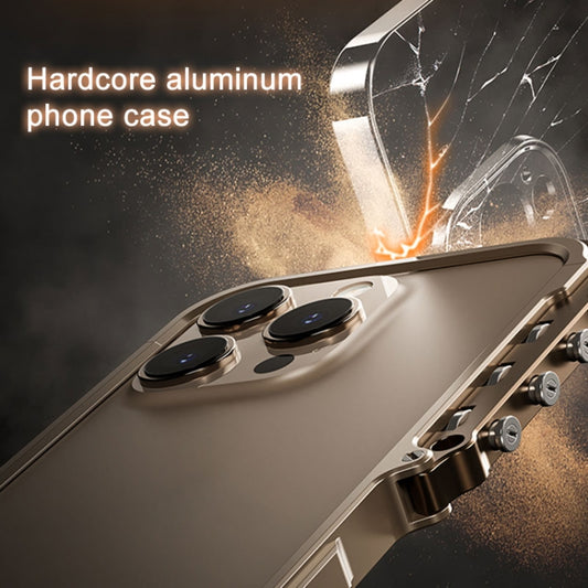 Mechanical Armor Creative Metal Frame Aluminum Alloy Phone Case, For iPhone 16 Pro Max, For iPhone 16 Pro, For iPhone 16, For iPhone 15 Pro Max, For iPhone 15 Pro, For iPhone 15