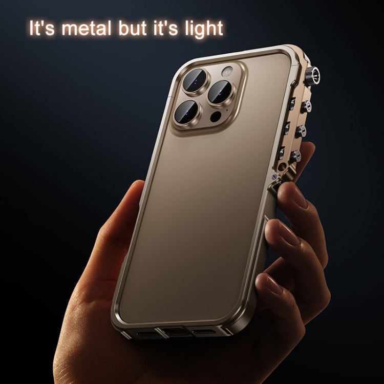 Mechanical Armor Creative Metal Frame Aluminum Alloy Phone Case, For iPhone 16 Pro Max, For iPhone 16 Pro, For iPhone 16, For iPhone 15 Pro Max, For iPhone 15 Pro, For iPhone 15