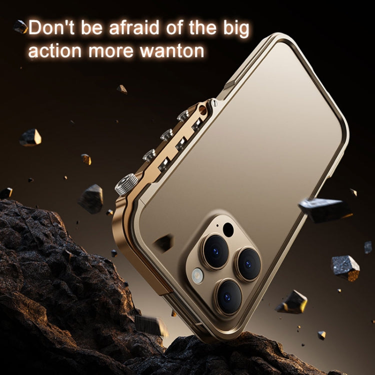 Mechanical Armor Creative Metal Frame Aluminum Alloy Phone Case, For iPhone 16 Pro Max, For iPhone 16 Pro, For iPhone 16, For iPhone 15 Pro Max, For iPhone 15 Pro, For iPhone 15