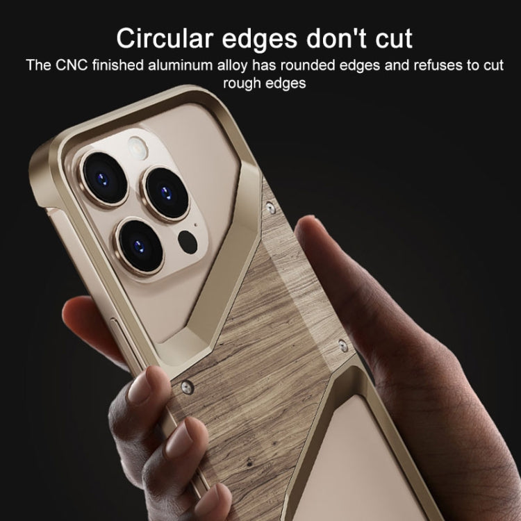 Aluminum Alloy Solid Wood Frameless Hollow Metal Phone Case, For iPhone 16 Pro Max, For iPhone 16 Pro, For iPhone 16, For iPhone 15 Pro Max, For iPhone 15 Pro, For iPhone 15