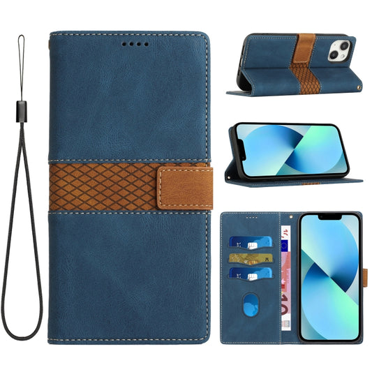 Grid Stitching Leather Phone Case with Lanyard, For iPhone 15, For iPhone 14 Plus, For iPhone 14, For iPhone 14 Pro, For iPhone 14 Pro Max, For iPhone SE 2022 / 2020, For iPhone 13 Pro Max, For iPhone 13 Pro