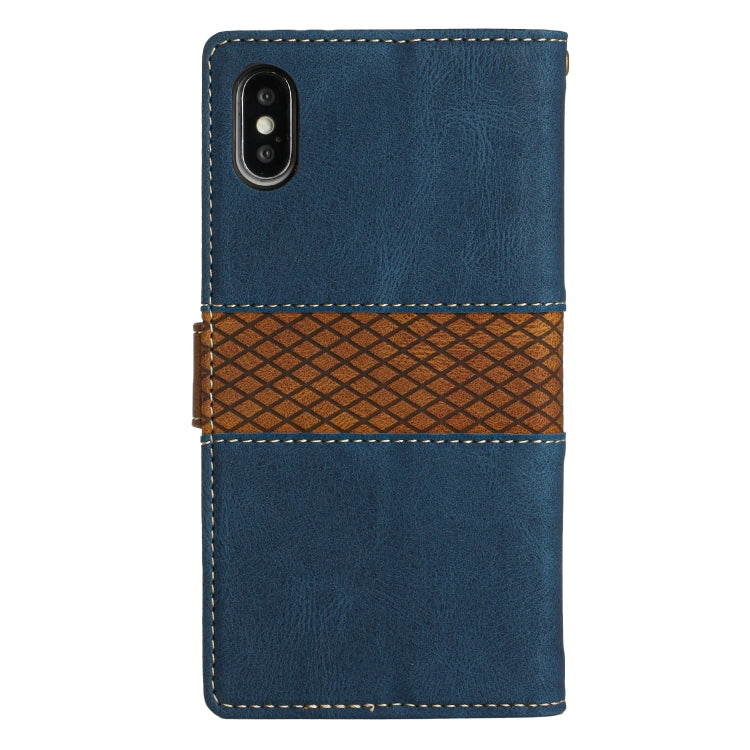 Grid Stitching Leather Phone Case with Lanyard, For iPhone XS / X, For iPhone XR, For iPhone XS Max, For iPhone 8 Plus / 7 Plus