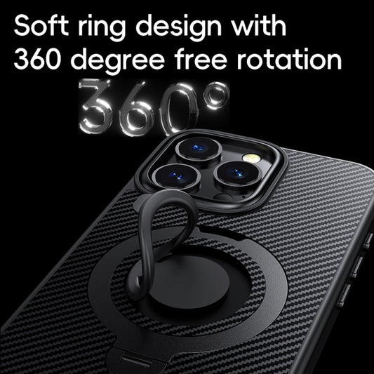 Carbon Fiber MagSafe Phone Case with 360 Degree Rotating Holder, For iPhone 16 Pro Max, For iPhone 16 Pro, For iPhone 16 Plus, For iPhone 16, For iPhone 15 Pro Max, For iPhone 15 Pro