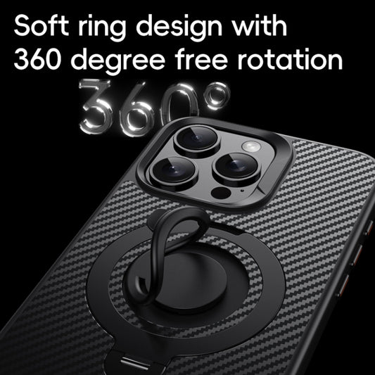 Carbon Fiber MagSafe Phone Case with 360 Degree Rotating Holder, For iPhone 13 Pro, For iPhone 12 / 12 Pro, For iPhone 12 Pro Max