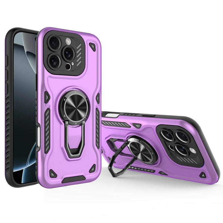 Metal Rotating Bracket TPU + PC Magnetic Phone Case, For iPhone 16 Pro