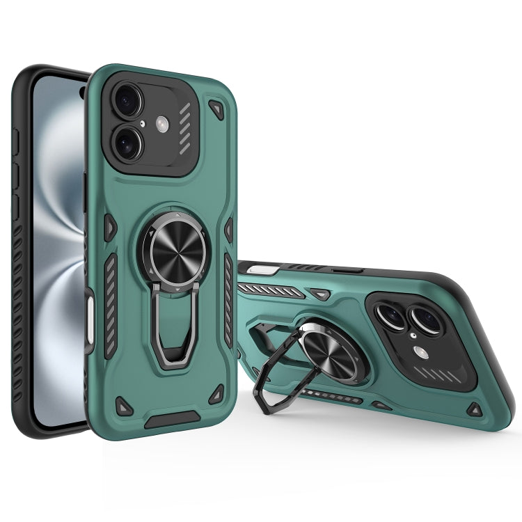 Metal Rotating Bracket TPU + PC Magnetic Phone Case, For iPhone 16 Plus