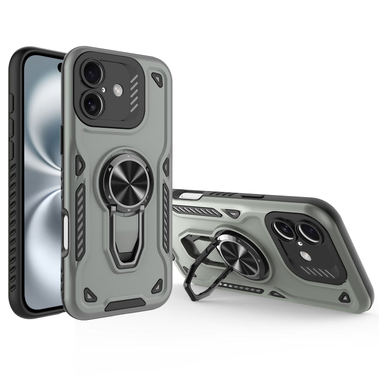 Metal Rotating Bracket TPU + PC Magnetic Phone Case, For iPhone 16 Plus