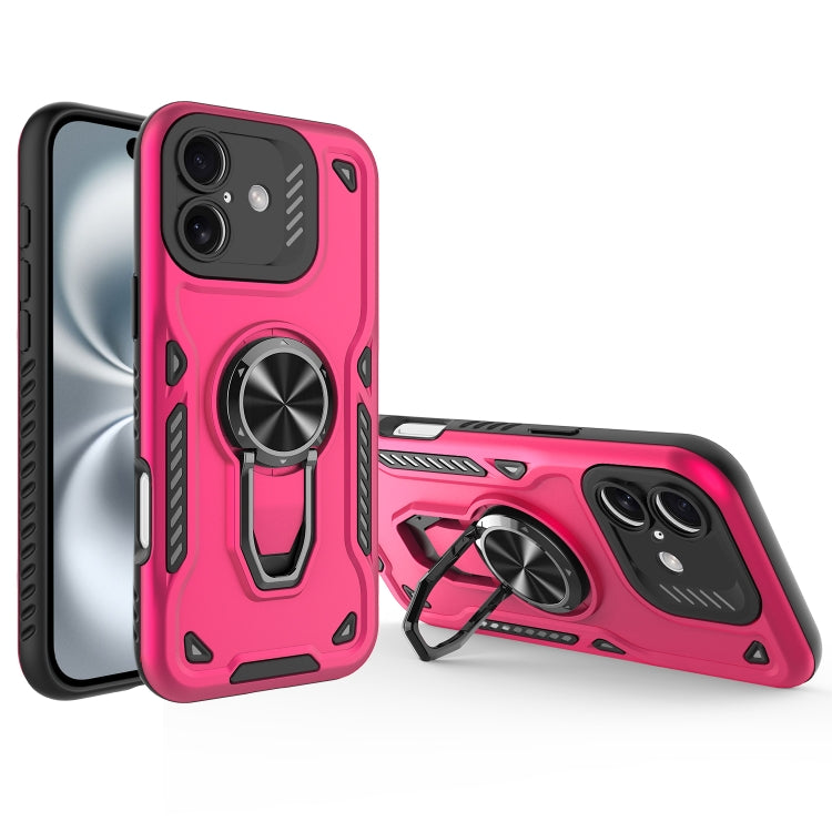 Metal Rotating Bracket TPU + PC Magnetic Phone Case, For iPhone 16 Plus