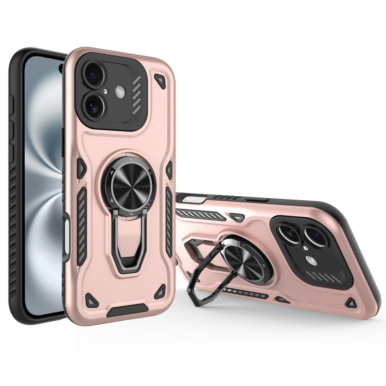 Metal Rotating Bracket TPU + PC Magnetic Phone Case, For iPhone 16 Plus