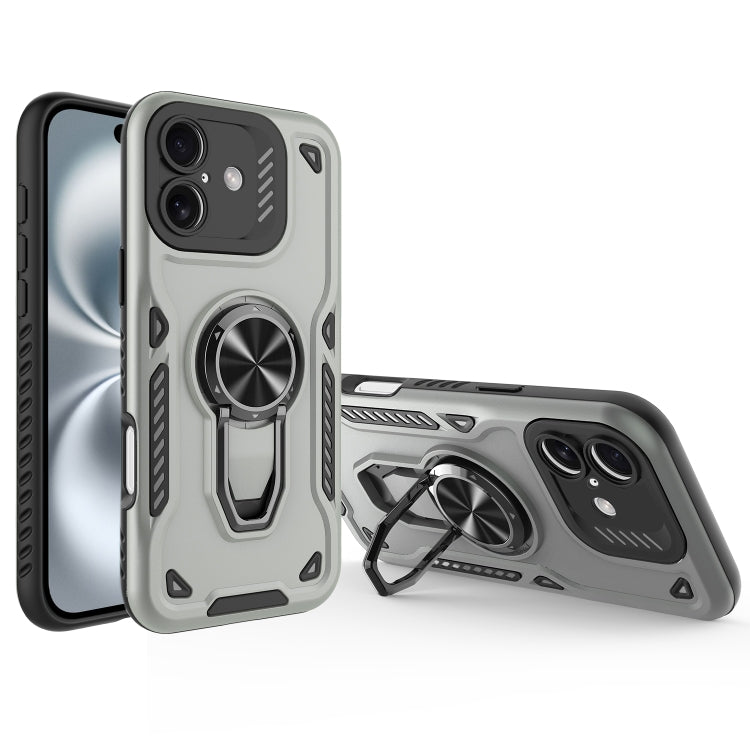 Metal Rotating Bracket TPU + PC Magnetic Phone Case, For iPhone 16 Plus