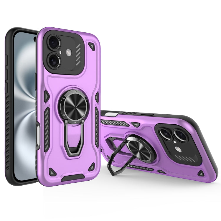 Metal Rotating Bracket TPU + PC Magnetic Phone Case, For iPhone 16 Plus