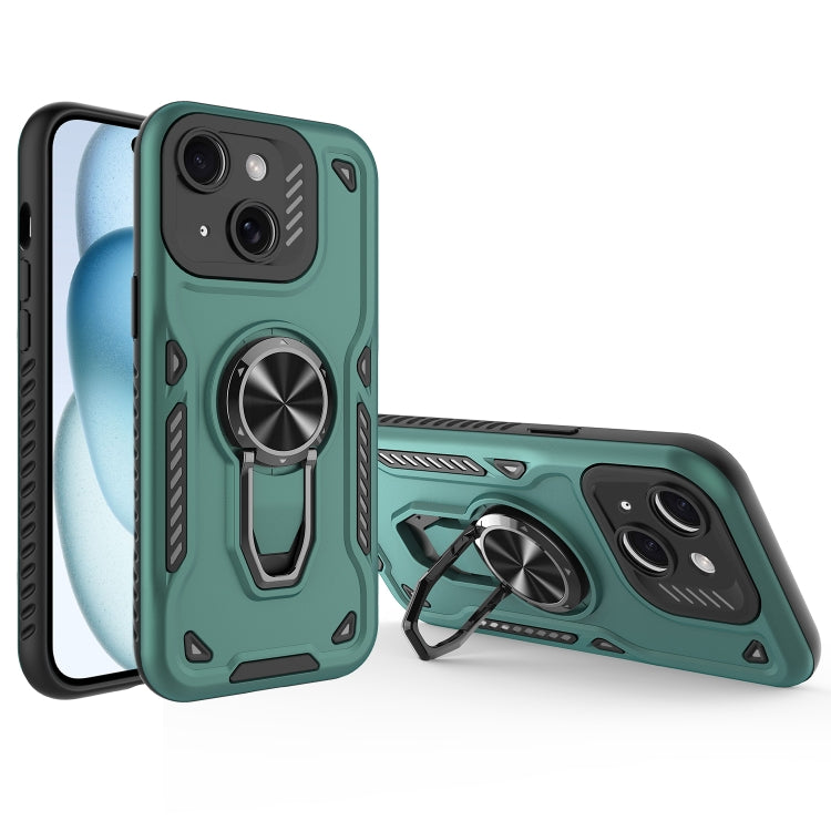 Metal Rotating Bracket TPU + PC Magnetic Phone Case, For iPhone 15 Plus