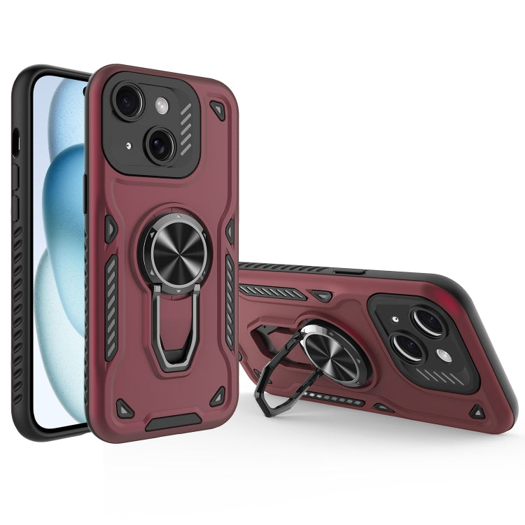 Metal Rotating Bracket TPU + PC Magnetic Phone Case, For iPhone 15 Plus