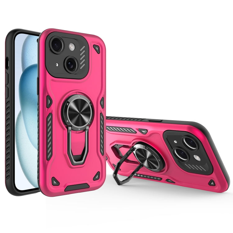 Metal Rotating Bracket TPU + PC Magnetic Phone Case, For iPhone 15 Plus