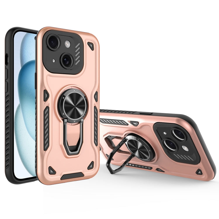 Metal Rotating Bracket TPU + PC Magnetic Phone Case, For iPhone 15 Plus