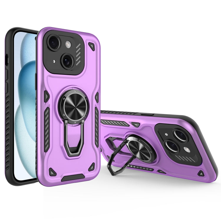 Metal Rotating Bracket TPU + PC Magnetic Phone Case, For iPhone 15 Plus