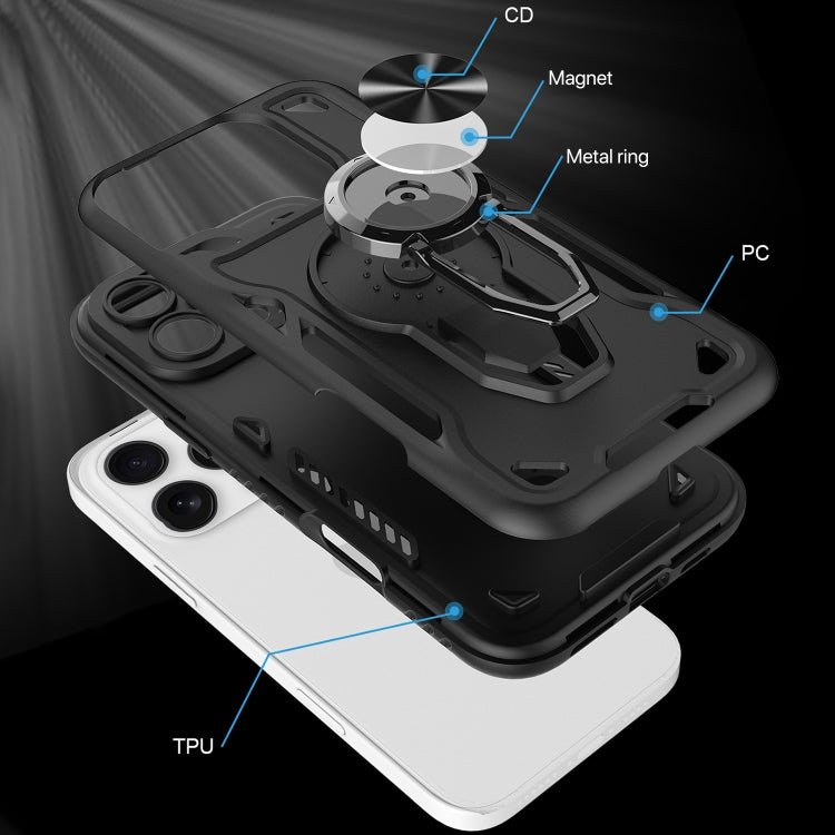 Metal Rotating Bracket TPU + PC Magnetic Phone Case, For iPhone 16 Pro Max