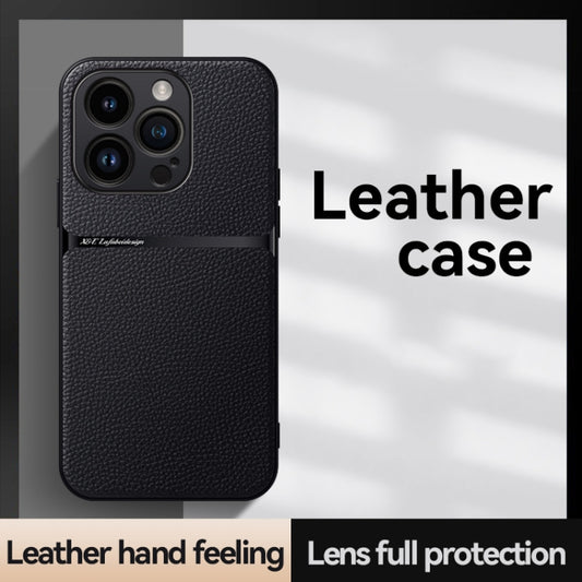 Litchi Leather Magnetic Full Coverage Shockproof Phone Case, For iPhone 16 Pro Max, For iPhone 16 Pro, For iPhone 16 Plus, For iPhone 16, For iPhone 15 Pro Max