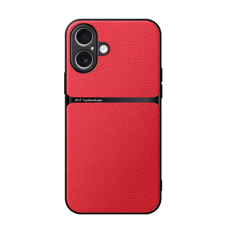 Litchi Leather Magnetic Full Coverage Shockproof Phone Case, For iPhone 16 Pro Max, For iPhone 16 Pro, For iPhone 16 Plus, For iPhone 16, For iPhone 15 Pro Max