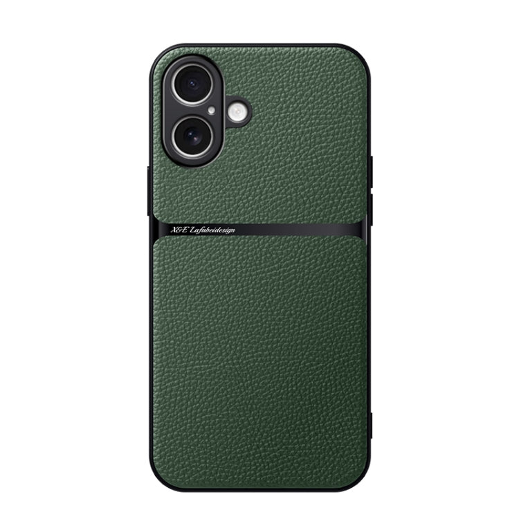 Litchi Leather Magnetic Full Coverage Shockproof Phone Case, For iPhone 16 Pro Max, For iPhone 16 Pro, For iPhone 16 Plus, For iPhone 16, For iPhone 15 Pro Max