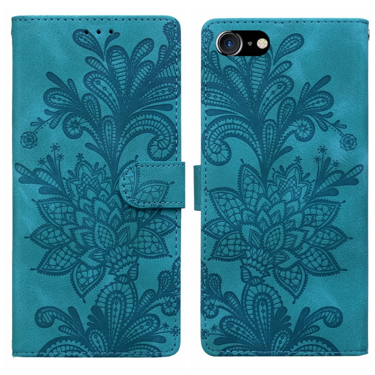 Lace Floral Embossed Magnetic Buckle PU Phone Case With Wrist Strap, For iPhone 11, For iPhone 11 Pro, For iPhone X / XS, For iPhone XR, For iPhone XS Max, For iPhone 6 Plus / 7 Plus / 8 Plus