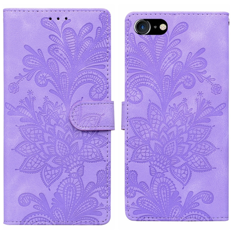 Lace Floral Embossed Magnetic Buckle PU Phone Case With Wrist Strap, For iPhone 11, For iPhone 11 Pro, For iPhone X / XS, For iPhone XR, For iPhone XS Max, For iPhone 6 Plus / 7 Plus / 8 Plus