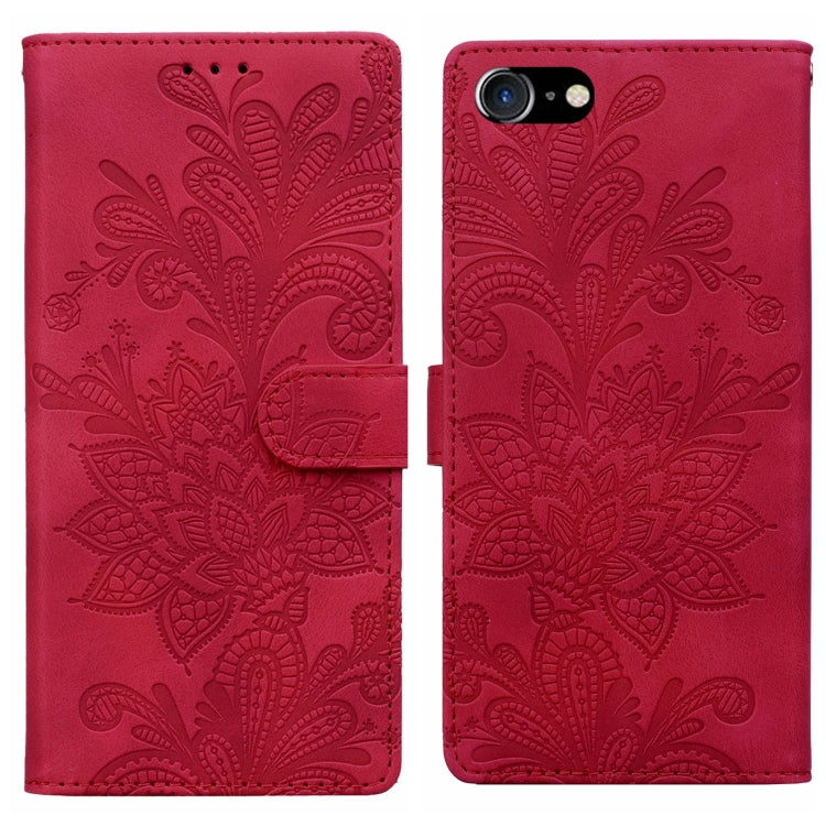 Lace Floral Embossed Magnetic Buckle PU Phone Case With Wrist Strap, For iPhone 11, For iPhone 11 Pro, For iPhone X / XS, For iPhone XR, For iPhone XS Max, For iPhone 6 Plus / 7 Plus / 8 Plus