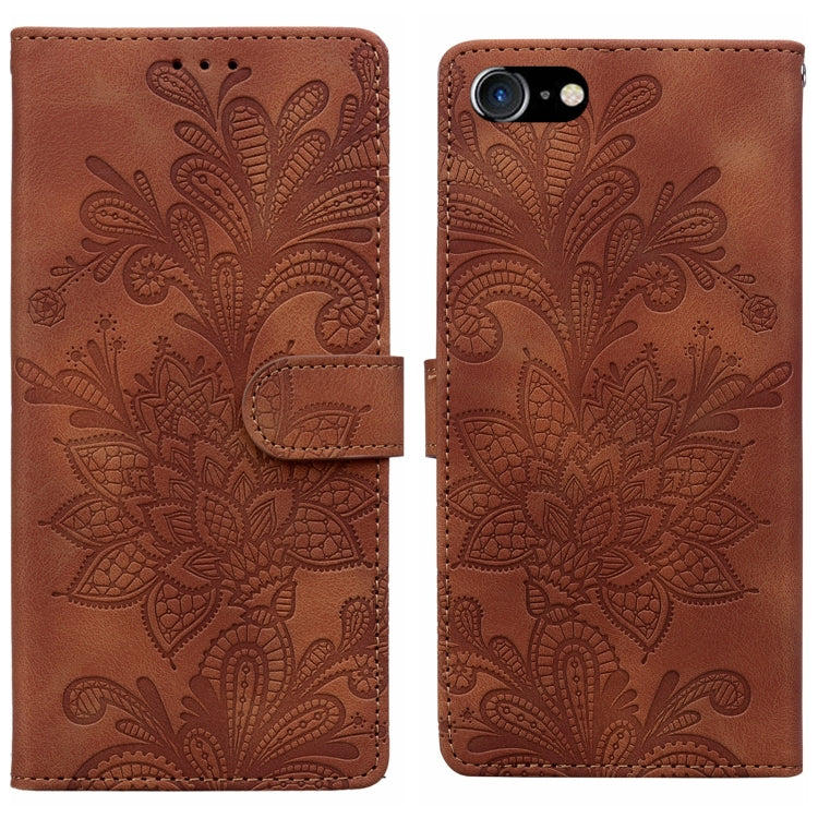 Lace Floral Embossed Magnetic Buckle PU Phone Case With Wrist Strap, For iPhone 11, For iPhone 11 Pro, For iPhone X / XS, For iPhone XR, For iPhone XS Max, For iPhone 6 Plus / 7 Plus / 8 Plus