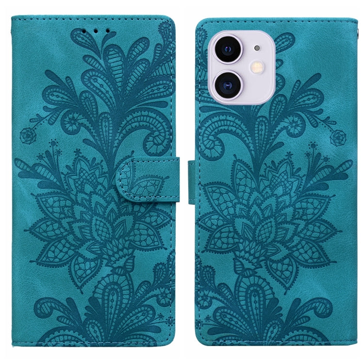 Lace Floral Embossed Magnetic Buckle PU Phone Case With Wrist Strap, For iPhone 11, For iPhone 11 Pro, For iPhone X / XS, For iPhone XR, For iPhone XS Max, For iPhone 6 Plus / 7 Plus / 8 Plus