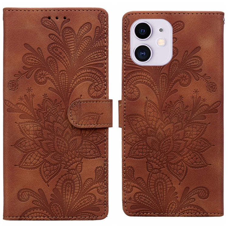 Lace Floral Embossed Magnetic Buckle PU Phone Case With Wrist Strap, For iPhone 11, For iPhone 11 Pro, For iPhone X / XS, For iPhone XR, For iPhone XS Max, For iPhone 6 Plus / 7 Plus / 8 Plus