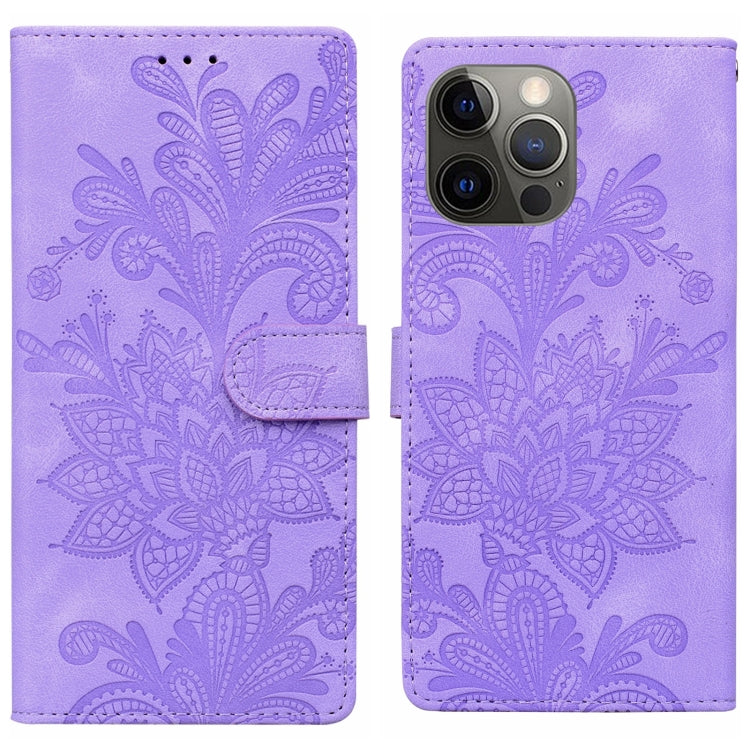 Lace Floral Embossed Magnetic Buckle PU Phone Case With Wrist Strap, For iPhone 11, For iPhone 11 Pro, For iPhone X / XS, For iPhone XR, For iPhone XS Max, For iPhone 6 Plus / 7 Plus / 8 Plus