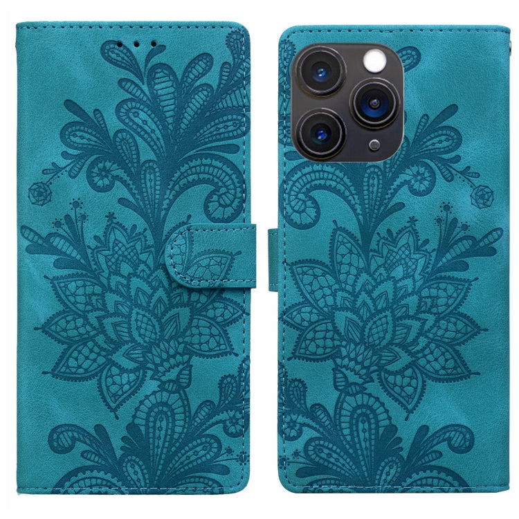 Lace Floral Embossed Magnetic Buckle PU Phone Case With Wrist Strap, For iPhone 12 Pro Max / 13 Pro Max, For iPhone 13 Pro, For iPhone 12 mini / 13 mini, For iPhone 12, For iPhone 12 Pro, For iPhone 11 Pro Max