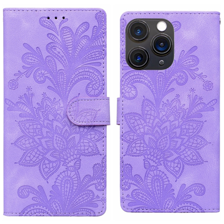 Lace Floral Embossed Magnetic Buckle PU Phone Case With Wrist Strap, For iPhone 12 Pro Max / 13 Pro Max, For iPhone 13 Pro, For iPhone 12 mini / 13 mini, For iPhone 12, For iPhone 12 Pro, For iPhone 11 Pro Max