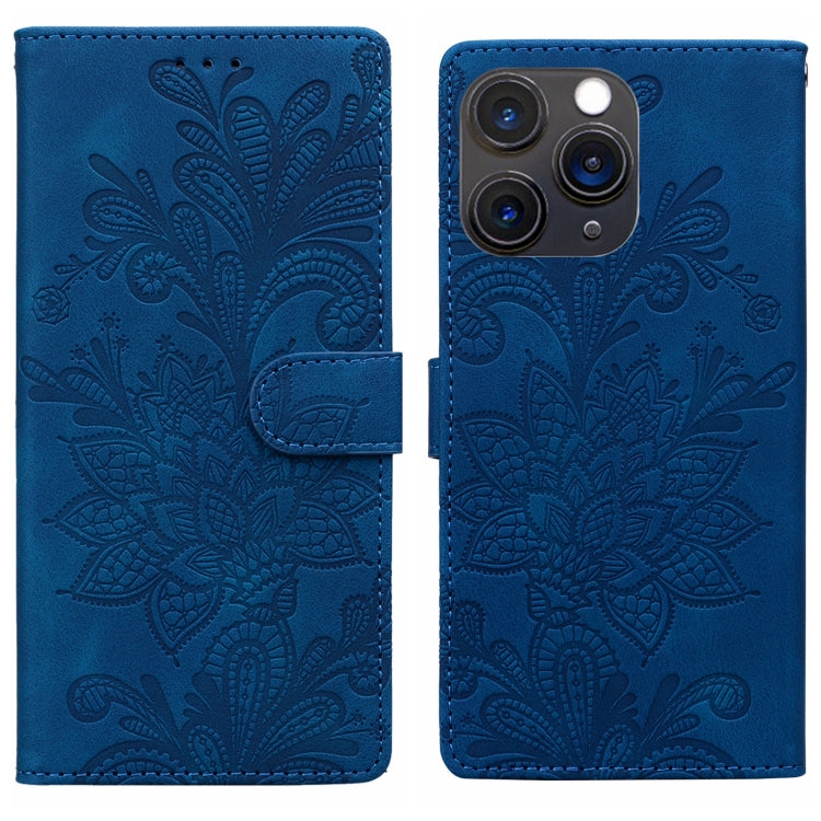 Lace Floral Embossed Magnetic Buckle PU Phone Case With Wrist Strap, For iPhone 12 Pro Max / 13 Pro Max, For iPhone 13 Pro, For iPhone 12 mini / 13 mini, For iPhone 12, For iPhone 12 Pro, For iPhone 11 Pro Max