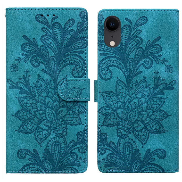 Lace Floral Embossed Magnetic Buckle PU Phone Case With Wrist Strap, For iPhone 11, For iPhone 11 Pro, For iPhone X / XS, For iPhone XR, For iPhone XS Max, For iPhone 6 Plus / 7 Plus / 8 Plus