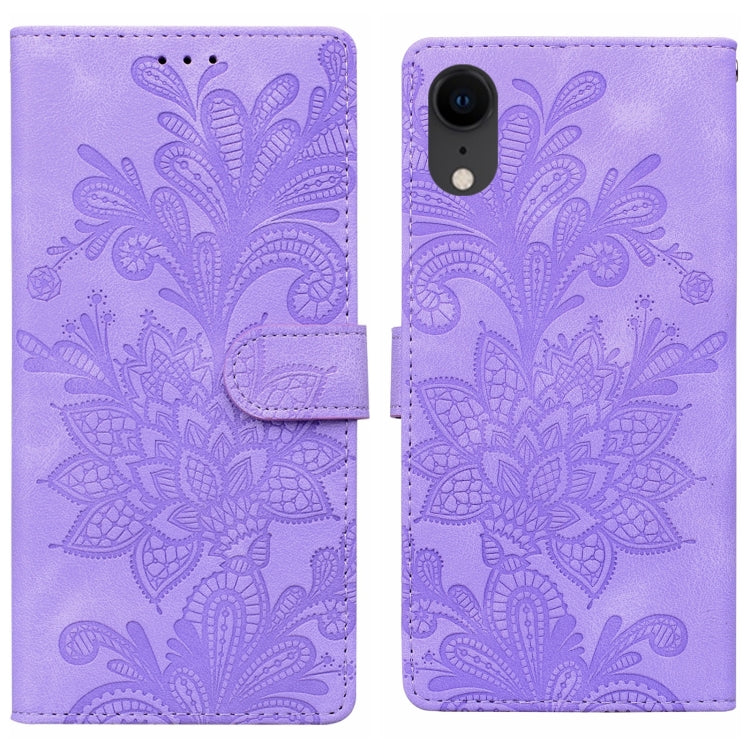 Lace Floral Embossed Magnetic Buckle PU Phone Case With Wrist Strap, For iPhone 11, For iPhone 11 Pro, For iPhone X / XS, For iPhone XR, For iPhone XS Max, For iPhone 6 Plus / 7 Plus / 8 Plus