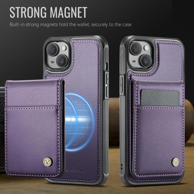 JEEHOOD J06 British Style RFID MagSafe Card Bag PU Phone Case, For iPhone 15 Plus, For iPhone 15, For iPhone 14 Plus, For iPhone 14, For iPhone 14 Pro, For iPhone 14 Pro Max