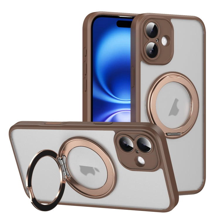 Translucent Frosted MagSafe Rotating Holder Phone Case with AI Button, For iPhone 16 Pro Max, For iPhone 16 Pro, For iPhone 16 Plus, For iPhone 16