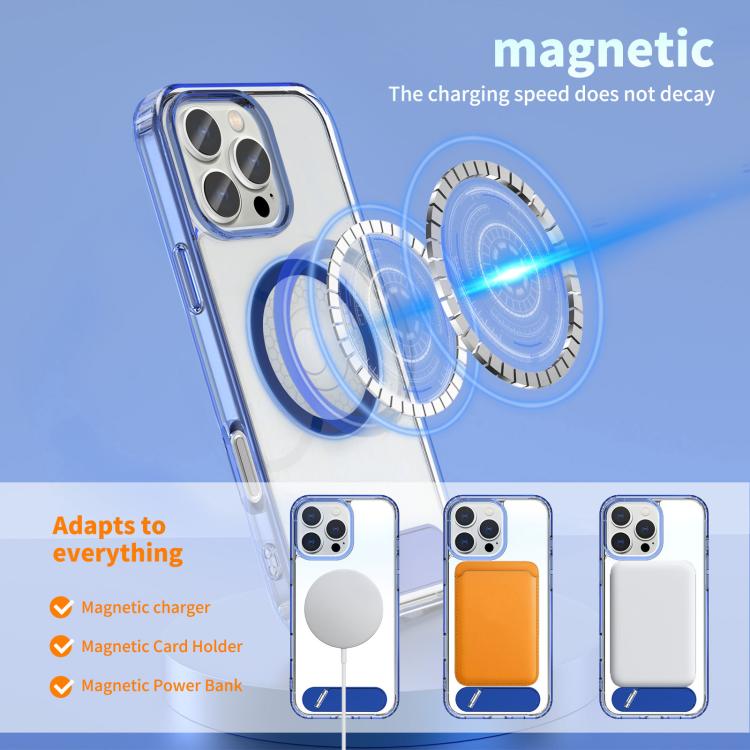 Clear PC Hybrid TPU MagSafe Phone Case with Holder, For iPhone 16 Pro Max, For iPhone 16 Pro, For iPhone 16 Plus, For iPhone 16, For iPhone 15 Pro Max