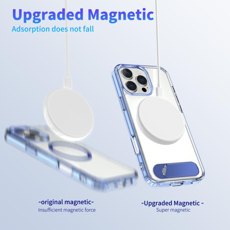 Clear PC Hybrid TPU MagSafe Phone Case with Holder, For iPhone 16 Pro Max, For iPhone 16 Pro, For iPhone 16 Plus, For iPhone 16, For iPhone 15 Pro Max