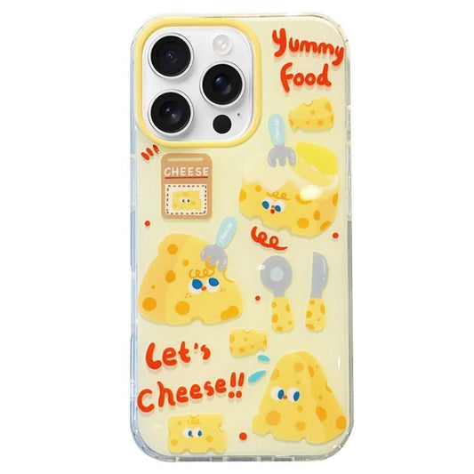 Double-sided IMD Cheese Printed TPU Phone Case, For iPhone 16 Pro Max, For iPhone 16 Pro, For iPhone 16, For iPhone 15 Pro Max, For iPhone 15 Pro, For iPhone 15, For iPhone 14, For iPhone 14 Pro, For iPhone 14 Pro Max, For iPhone 13 Pro Max