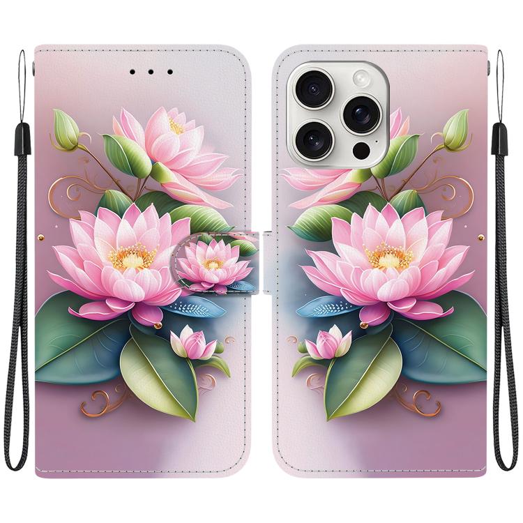 Crystal Texture Colored Drawing Leather Phone Case, For iPhone 16 Pro Max