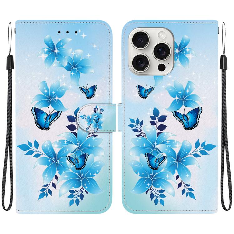 Crystal Texture Colored Drawing Leather Phone Case, For iPhone 16 Pro Max