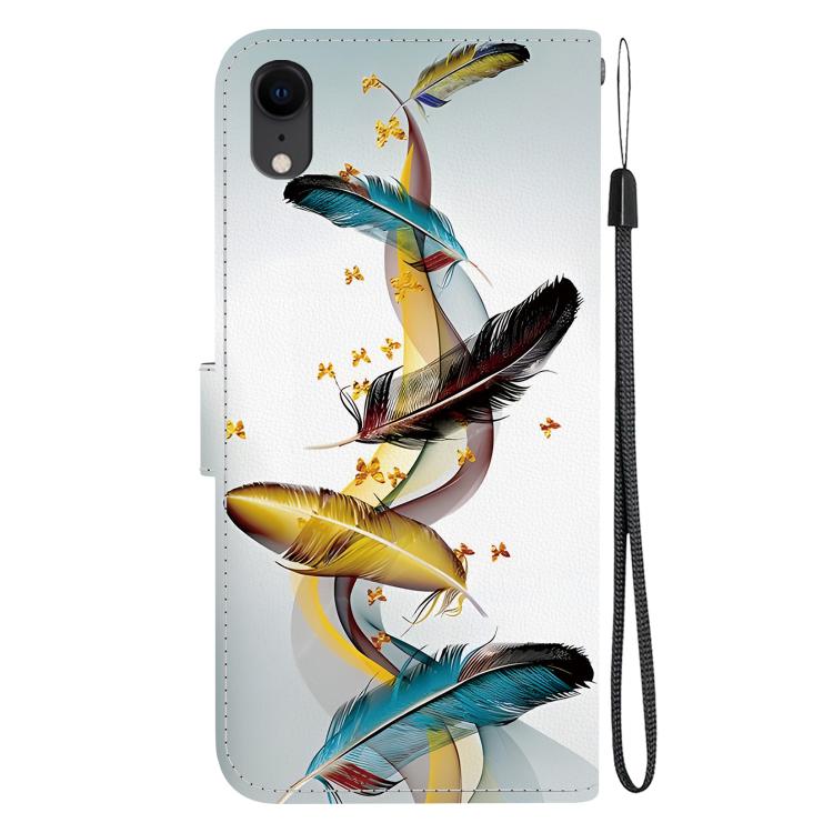 Crystal Texture Colored Drawing Leather Phone Case, For iPhone XR