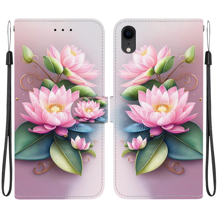 Crystal Texture Colored Drawing Leather Phone Case, For iPhone XR