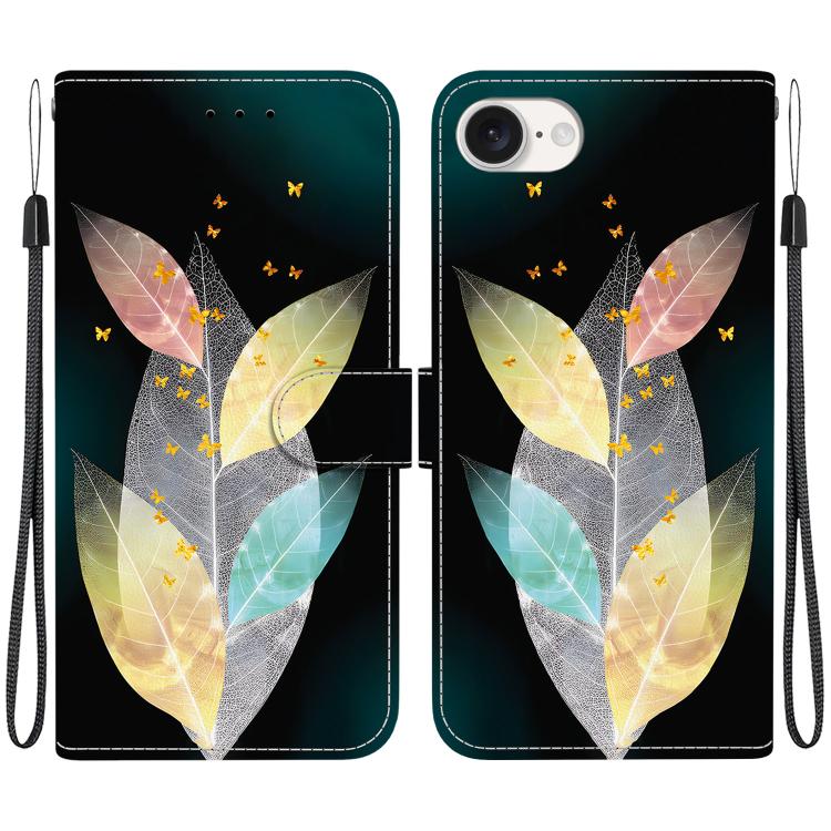 Crystal Texture Colored Drawing Leather Phone Case, iPhone 16e