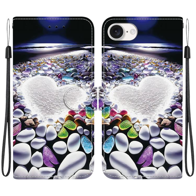 Crystal Texture Colored Drawing Leather Phone Case, iPhone 16e